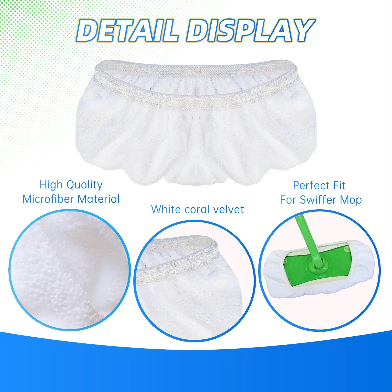 4/8pcs Replacement Pads for Swiffer Mop Accessories Absorption Wet & Dry Washable Reusable Household Flat Cleaning Cloth Cover from PriceLows™