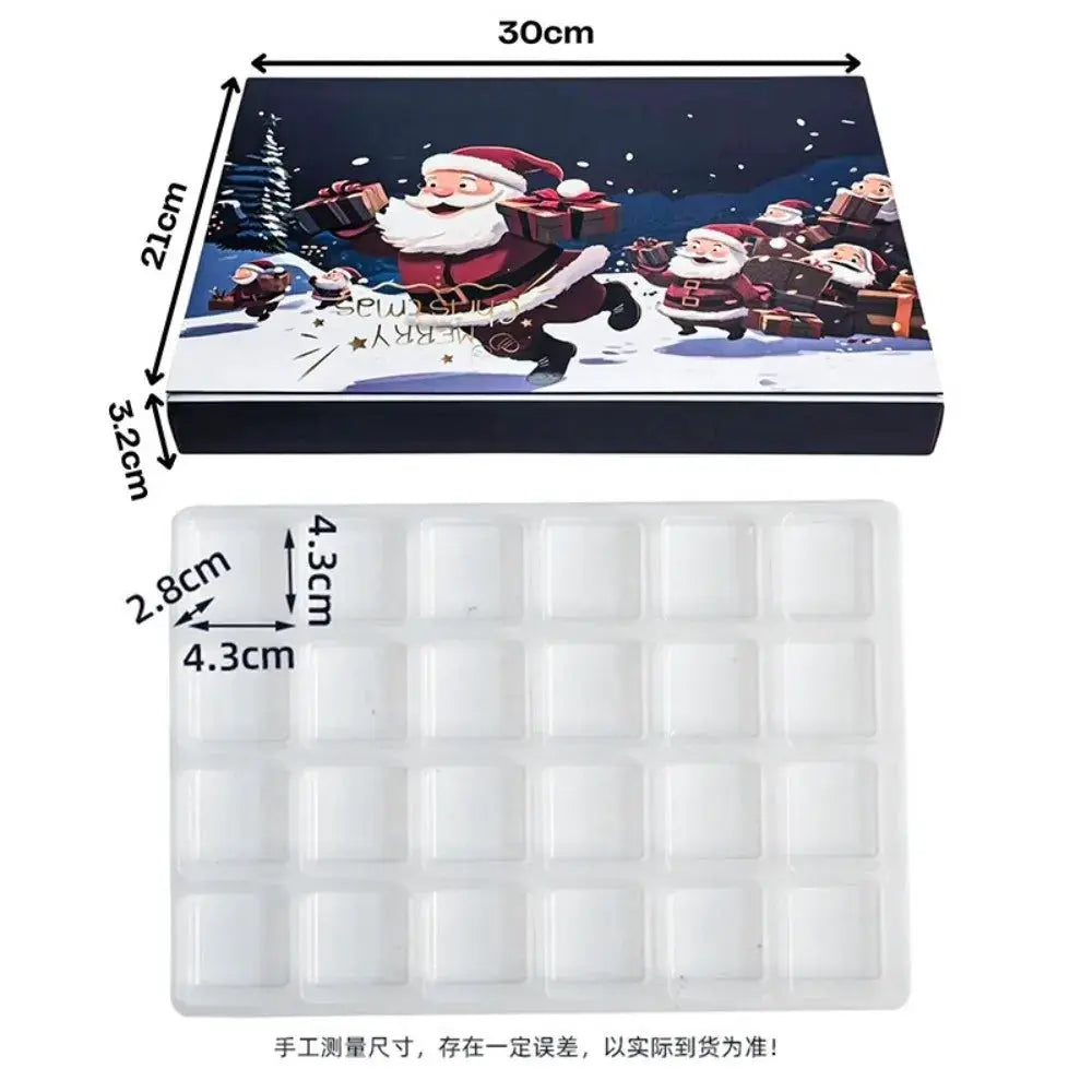 Christmas Advent Calendar | 24 Grids | DIY Fillable | Plastic