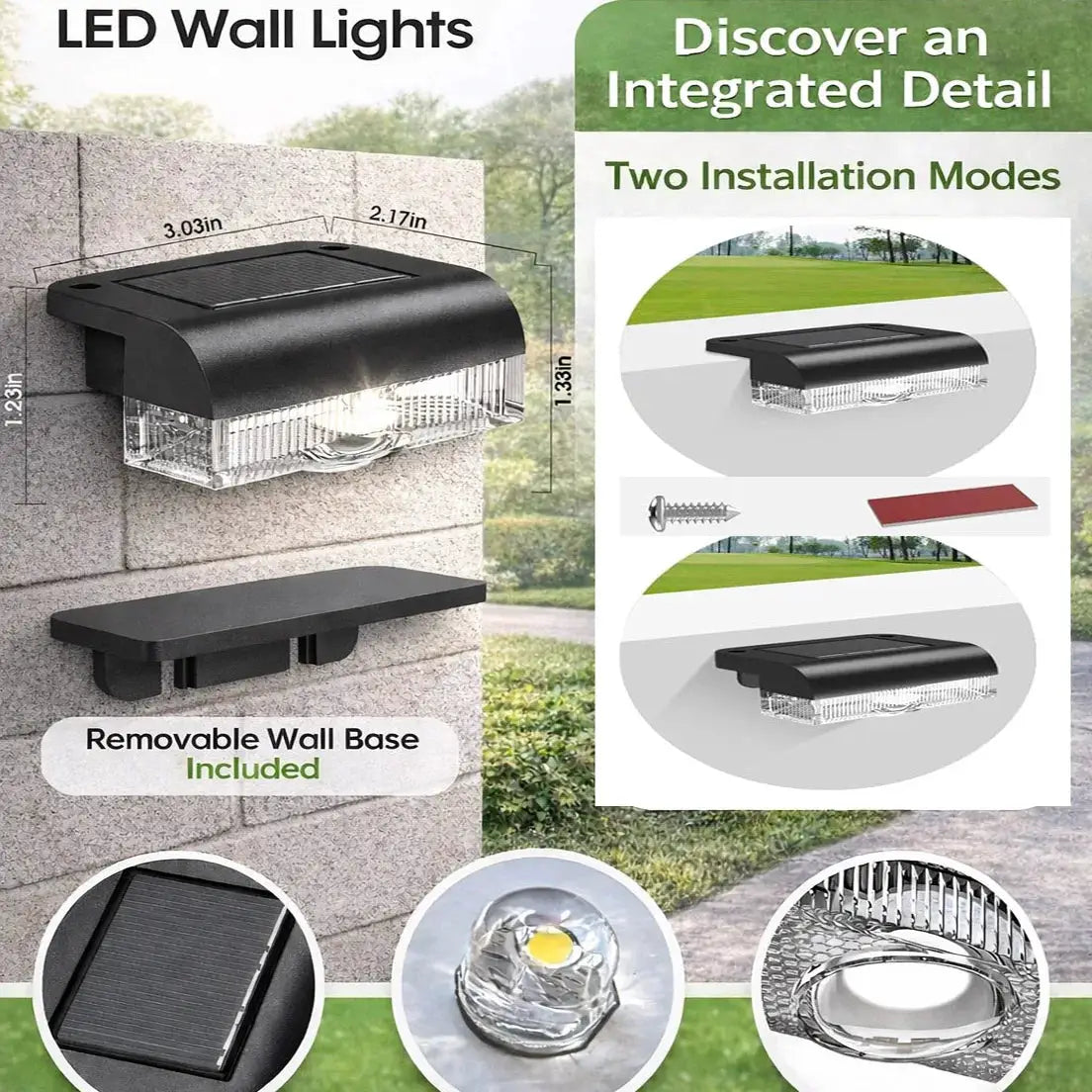 6/14 Pack Outdoor Solar Fence Lights Waterproof LED Step Lights for Deck, Yard, Patio, Garden, Pathway, Pool & Stairs from PriceLows™