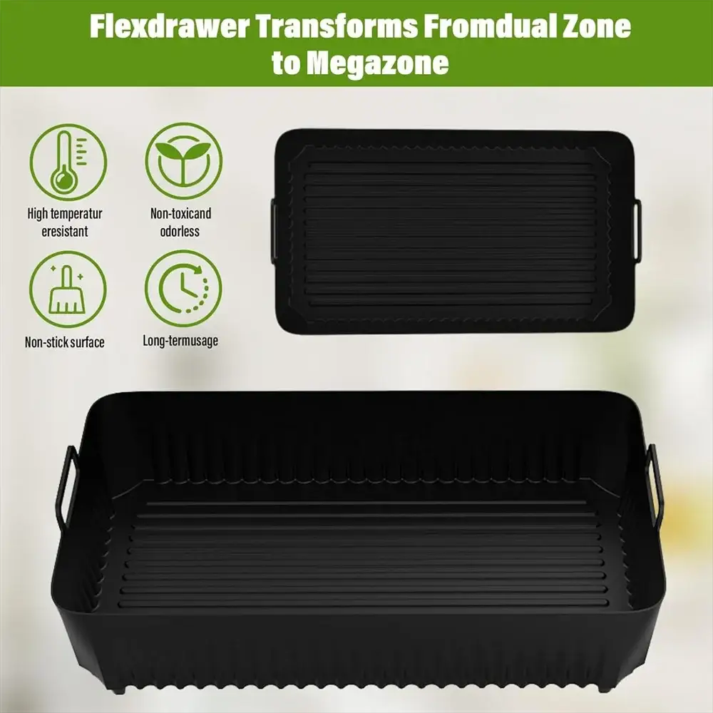 Silicone Air Fryer Basket Liner | Fits Ninja AF500 | Non Stick Reusable | 1 Pack