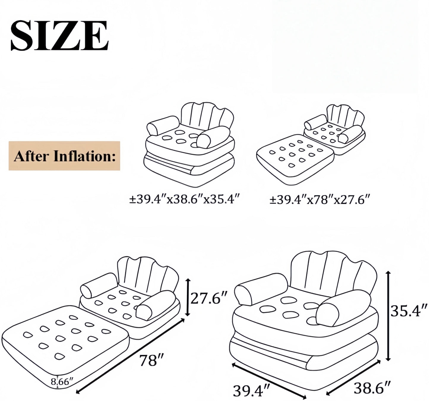 Inflatable Sofa | Five In One Design | Foldable Lounge Chair