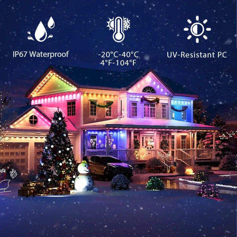 200ft 150ft 100ft Permanent Outdoor Lights Smart Eave Lights App Control Scene Modes IP67 Waterproof House Decor for Christmas from PriceLows™