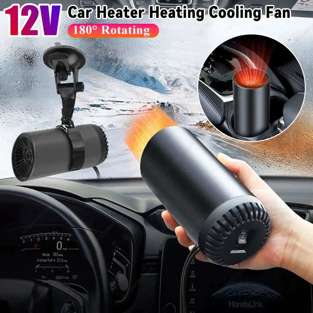 2 in 1 12V 150w Suction Cup Car Heater Windshield Defrost Defogger Car Heat Cool 360° Rotatable Car Accessories Portable Heater from PriceLows™