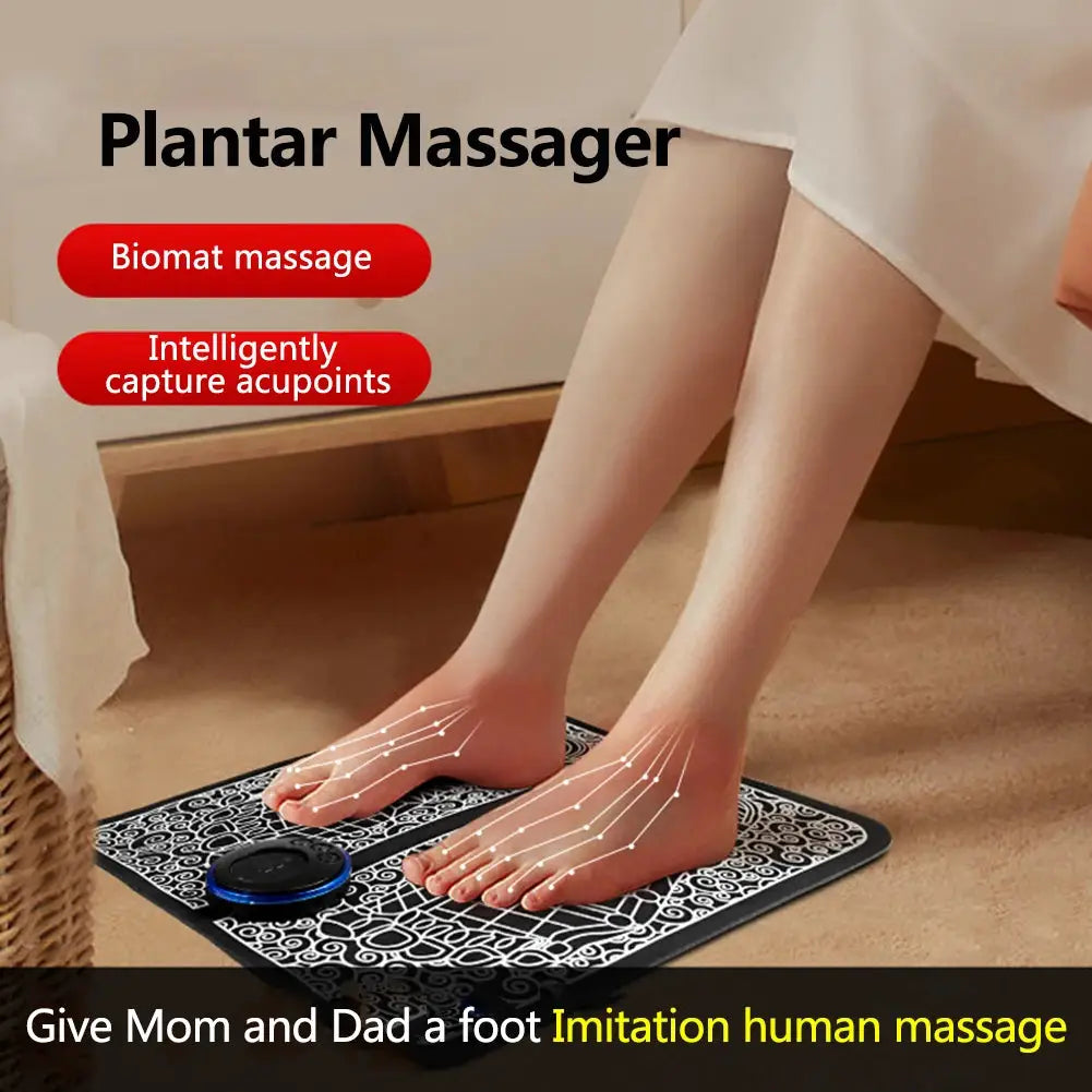 EMS Foot Booster Foot Circulation Massager 8 Modes USB Rechargeable Leg Muscle Stimulator Remote Control for Relax Feet and Legs from PriceLows™