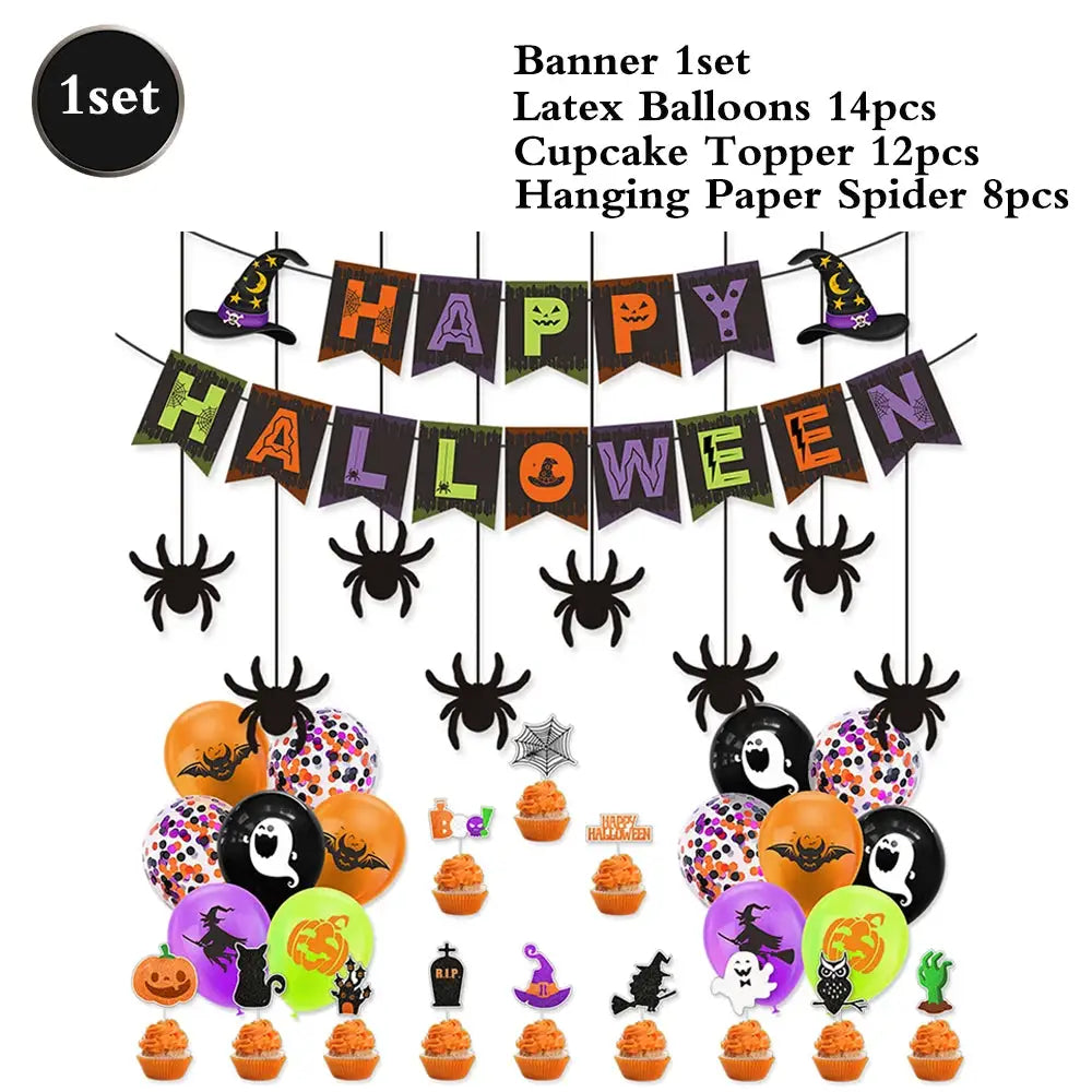Halloween Decor Set | Paper Material | Hanging Items | Assorted Designs