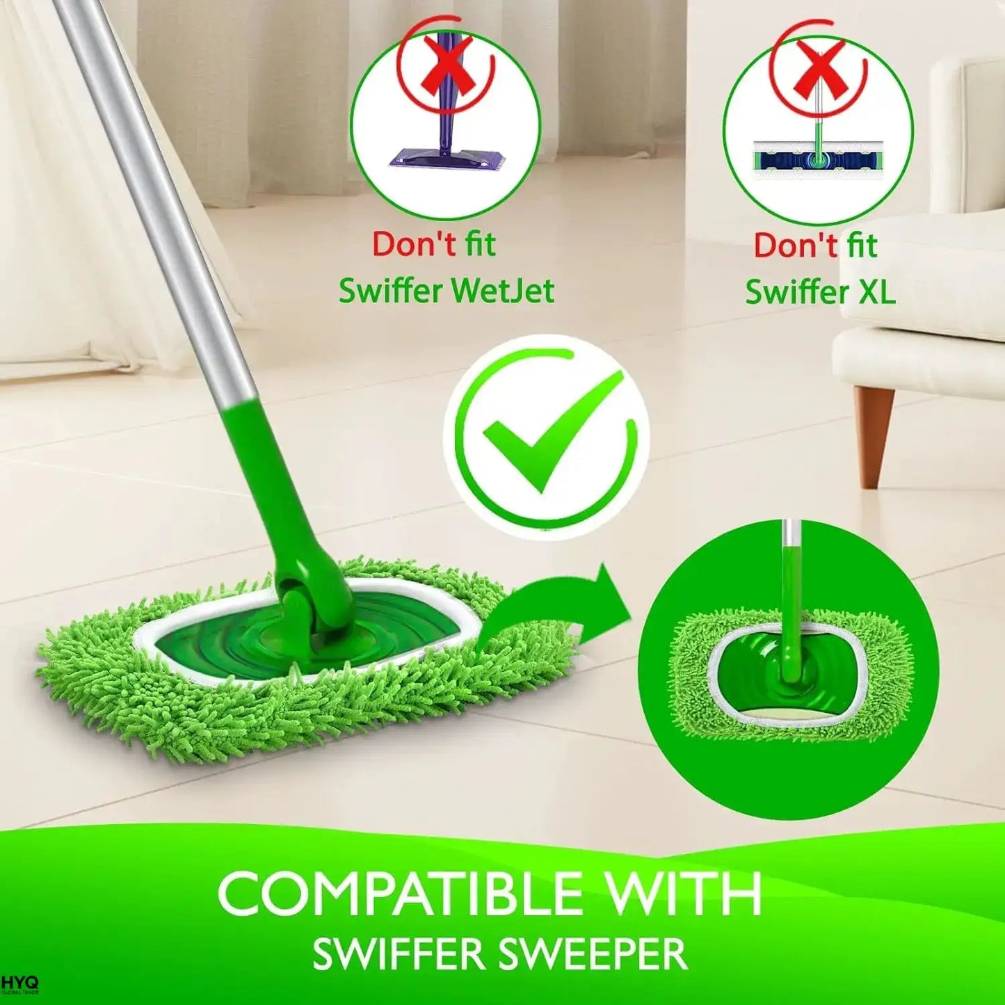 Pack Swiffer Compatible Mop Pads – Reusable Microfiber Refills, Washable for Wet & Dry Floor Use from PriceLows™