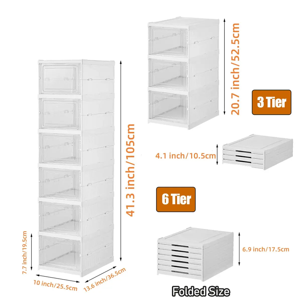 Foldable Clear Shoe Storage Organizer, Stackable Dustproof Thickened Sneaker, Shoe Box Rack Cabinet for Closet Dorm Apartment from PriceLows™