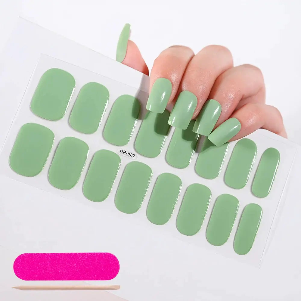 Semi Cured Wraps Fast Gel Nail Sticker Soild Nail Gel Wraps Adhesive Full Cover Gel Nail Decal UV Lamp Cured Manicure Decoration from PriceLows™