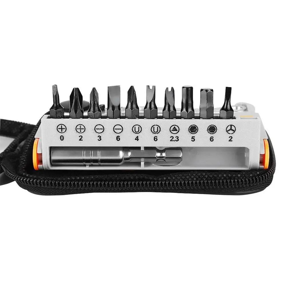 STONEGO Portable Mini Ratchet Wrench Close Quarter Adjustable Ratchet Screwdriver Bits Set with 1/4 Unit Tool Sets from PriceLows™