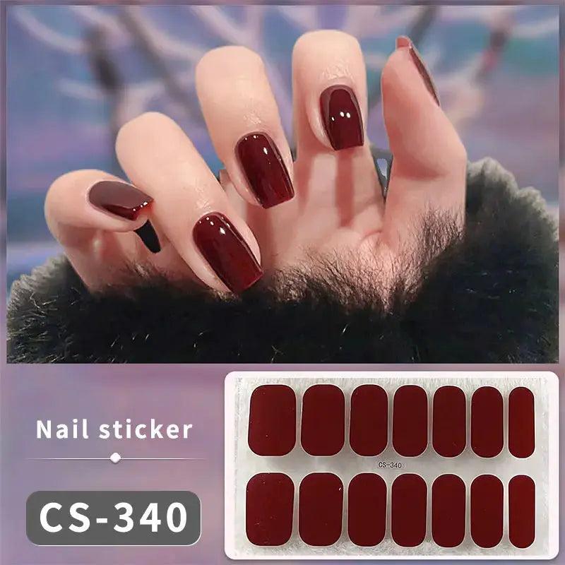 14/16Tips Full Cover Gradient Nail Stickers Multi Color Self Adhesive Slider No Need UV Lamp Cured Press ON Nail Decal from PriceLows™