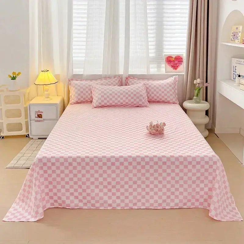 Washed Cotton Bed Fat Sheet Flower Series Printed Double Top King Sheets for Girls Boys Kids Single Queen King Size Bed Linen from PriceLows™