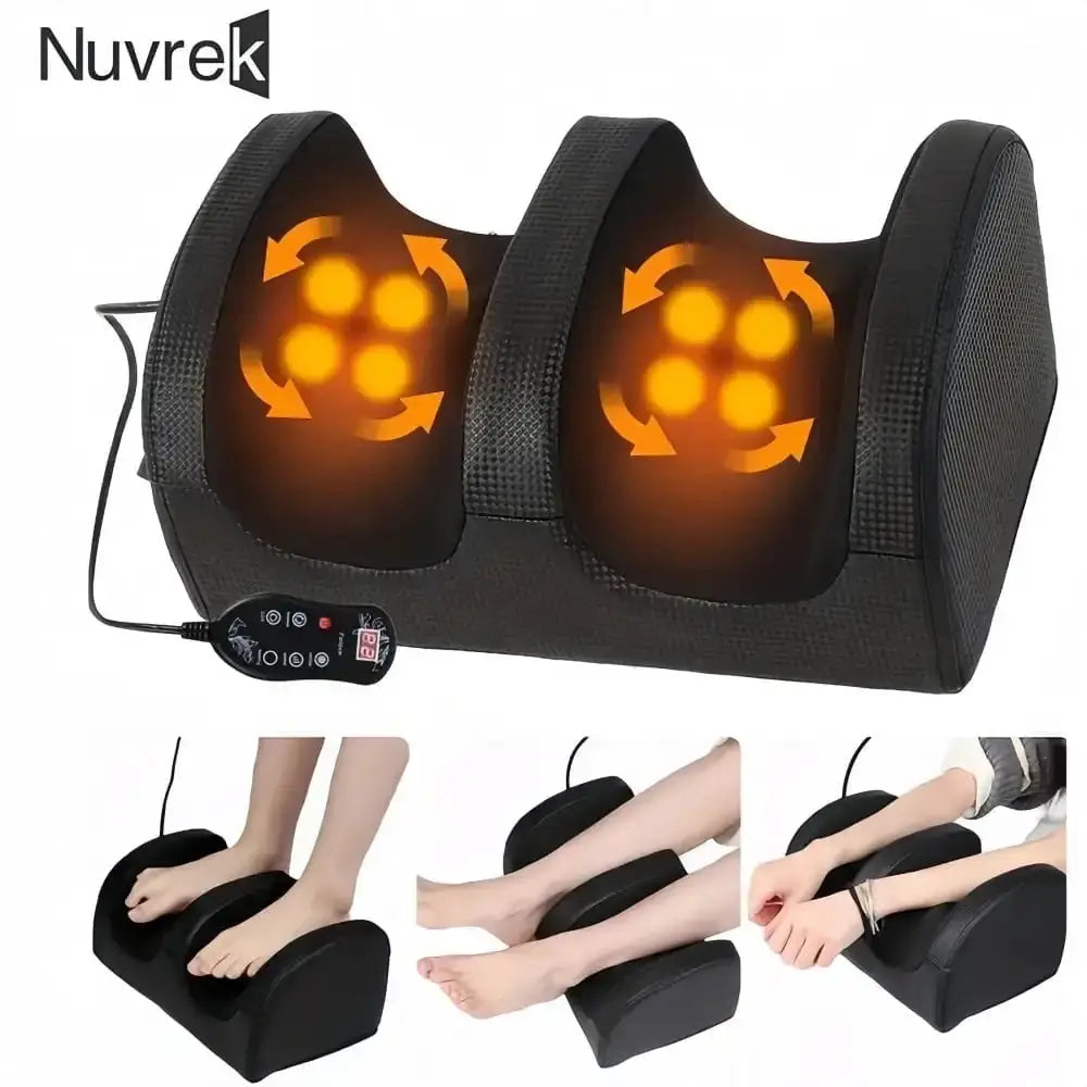 Shiatsu Foot Massager | Heated | Multi Speed Rollers | Black