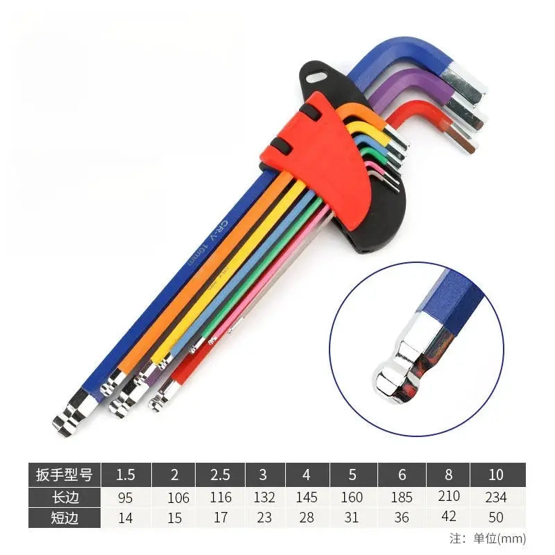 Allen Key Set L Wrench Kit For Allen Screw 9PCS Long Arm Hex Key Set 1.5mm To 10mm Hexagon Spanner Hand Tools For Bicycle Repair from PriceLows™
