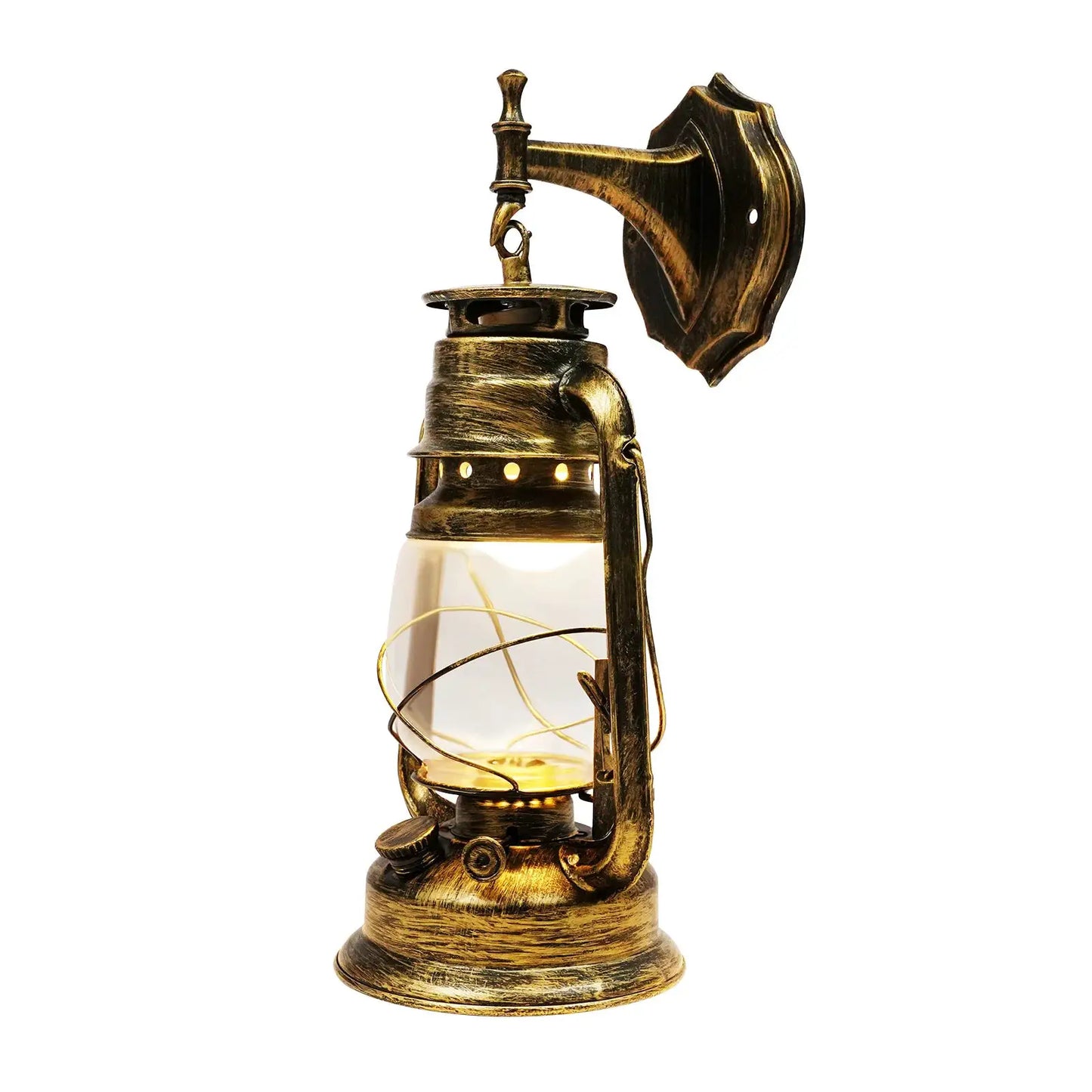 Bymaocar Industrial Antique Bronze Plastic Lantern Sconce Indoor Garden Porch Exterior Wall Light for Home Yard Patio Decor from PriceLows™