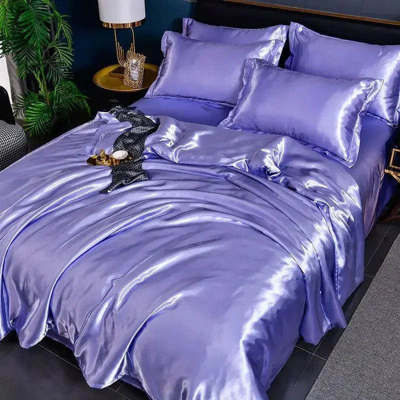 Satin Bedding Set | 100Gsm Silky Finish | Duvet Cover Set | Queen King Size