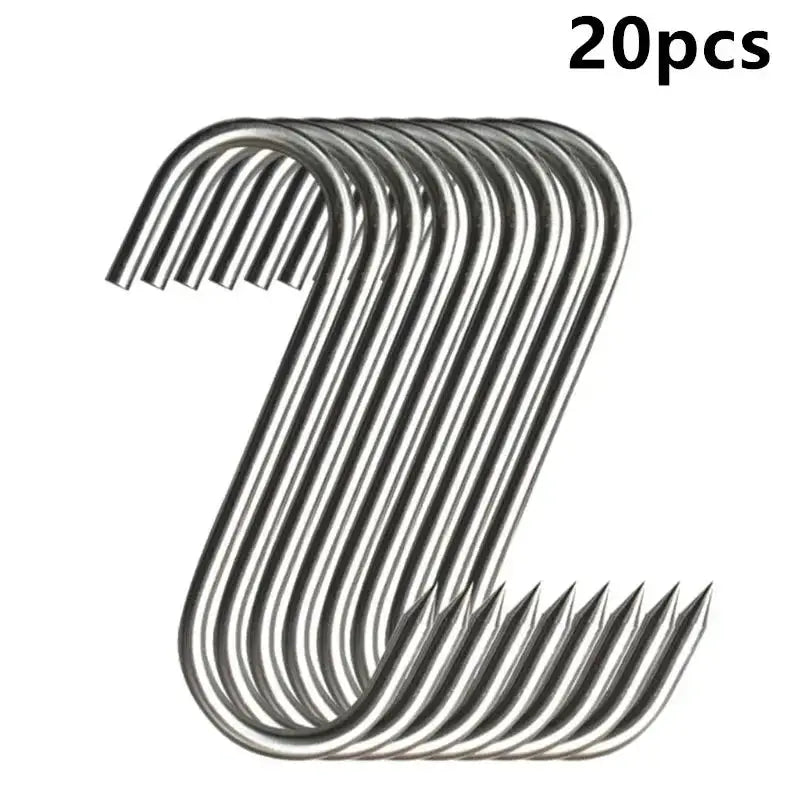 Stainless Steel S-hook With Pointed Tip Meat Hanger Hook Baking Tools for Butcher Shop Kitchen Hooks Home Storage Organization from PriceLows™