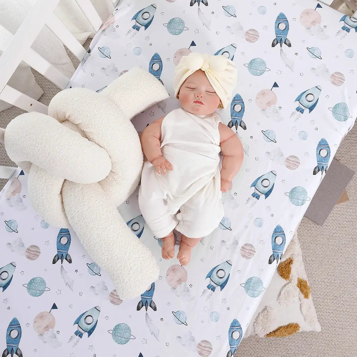 HappyFlute New One Piece Cartoon Print 70*130CM Elastic Band Design Skin-friendly&Breathable Baby Bed Sheet from PriceLows™