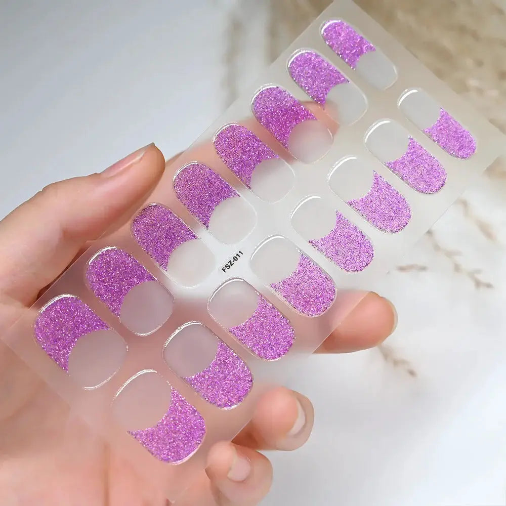 Semi Cured Wraps Fast Gel Nail Sticker Soild Nail Gel Wraps Adhesive Full Cover Gel Nail Decal UV Lamp Cured Manicure Decoration from PriceLows™