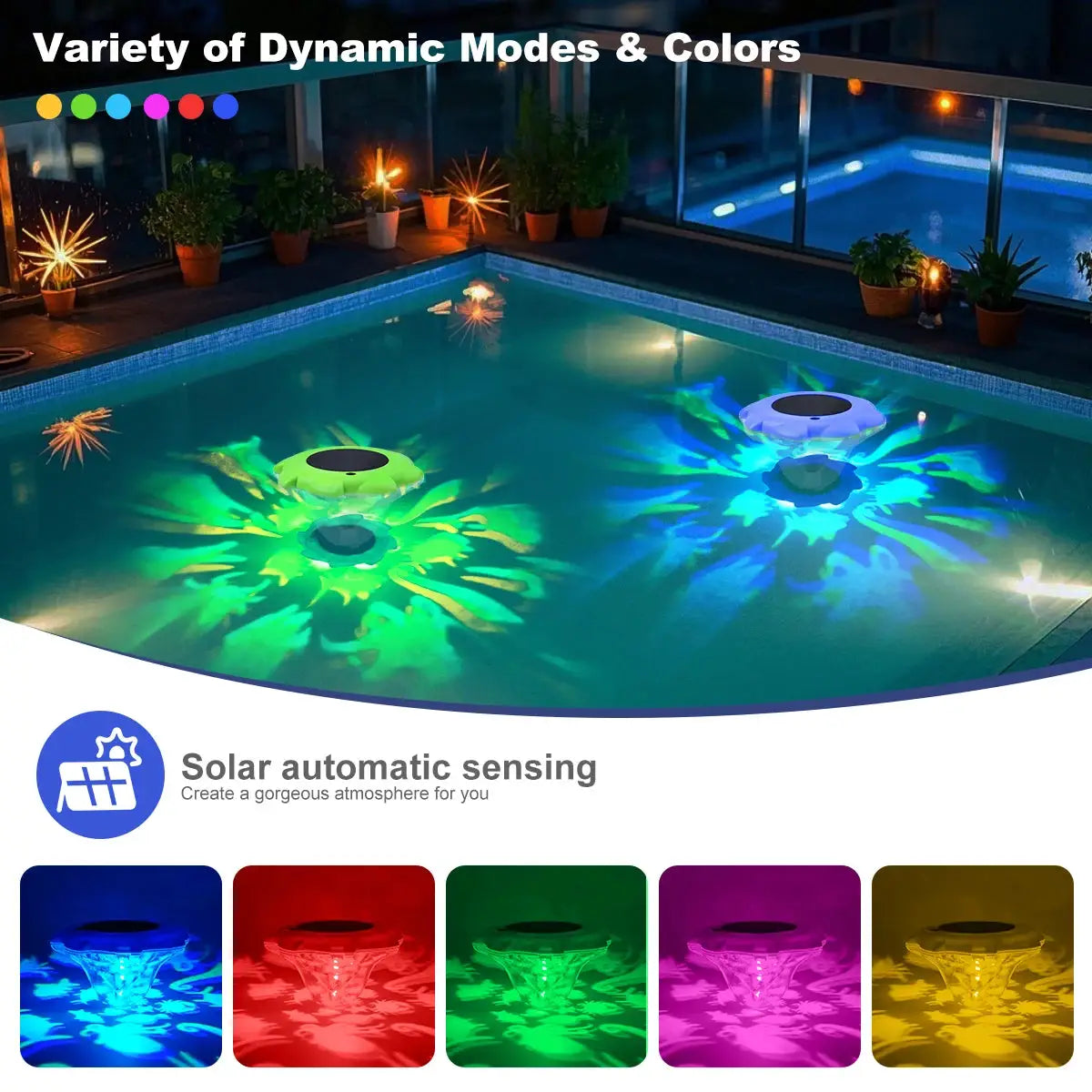 Solar Pool lights IP68 Waterproof Solar-Powered Floating Pools Light for Bathtubs Ponds Pool Parties Water Decorations from PriceLows™