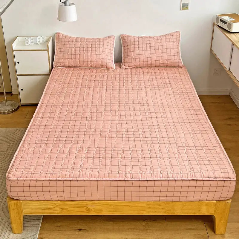 Quilted Fitted Mattress Cover | Anti Mite | Breathable Cotton | Queen King