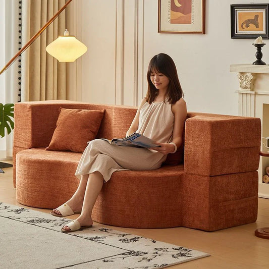 Sofa Bed | Velvet Fabric | Modular Convertible | 2 Seater from PriceLows™