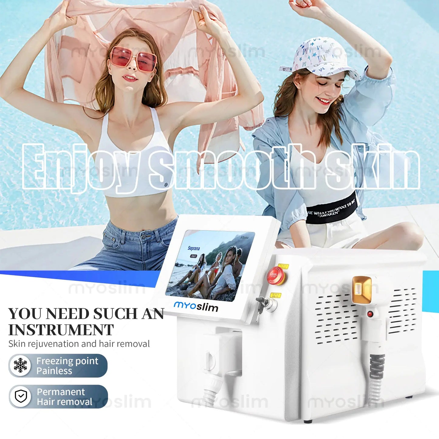 Diode Laser Hair Removal Machine | 808Nm Wavelength | Ice Cooling Head