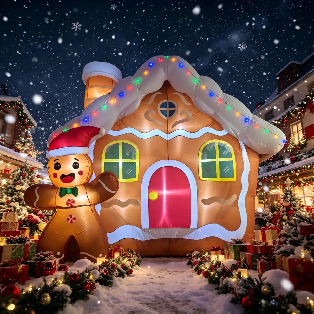Inflatable Gingerbread House | 11 Ft | LED Lights | Outdoor