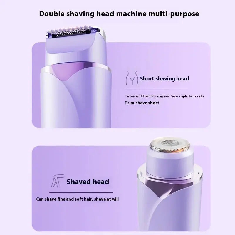 Electric Razor | 2 In 1 Wet Dry Bikini Trimmer | Detachable Dual Head | Women