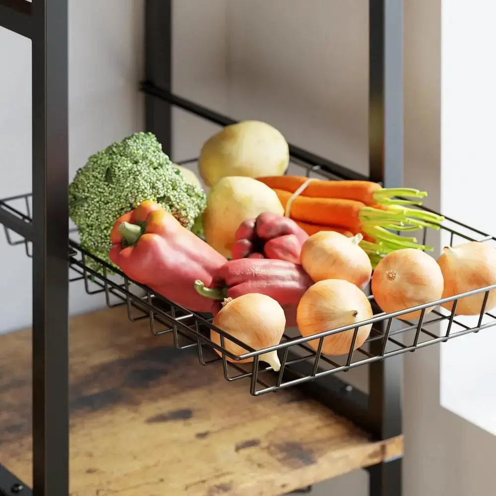 IRONCK Bakers Rack with 2 Storage Cabinets and Power Outlet, 45.3 Inch Kitchen Microwave Stand with Storage, Coffee Bar Cabinet from PriceLows™