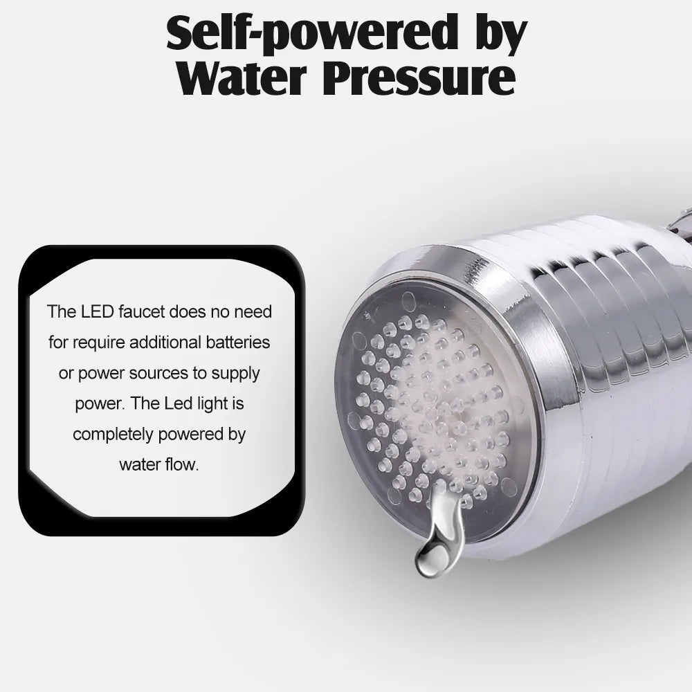 LED Water Faucet | RGB Color Changing | Temp Control | Movable Stream
