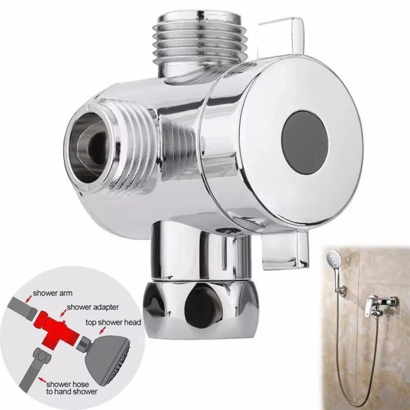 Shower Head Diverter Valve | Brass Construction | G1/2 Inch Connector | 3 Mode