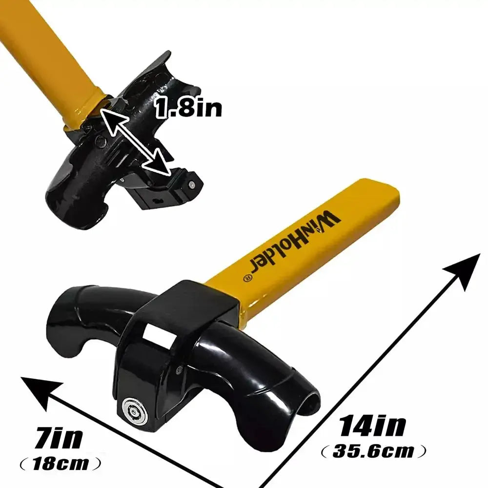 Universal Stainless Steel T-Bar Steering Lock - High Security Anti-Theft Device with Anti-Pry & DualGuard Keys for Car,SUV,Truck from PriceLows™