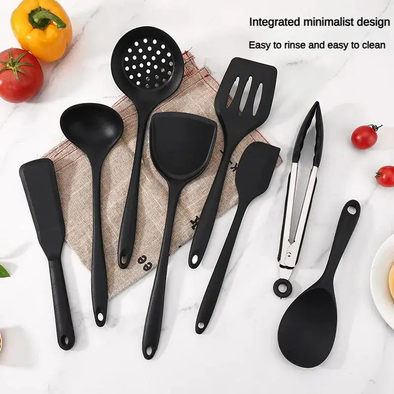 1/10PCS Food-Grade Silicone Kitchen Tools Set, Heat-Resistant Slotted Spoon for Non-Stick Cookware & Hot Pot, Multi-Use Strainer from PriceLows™