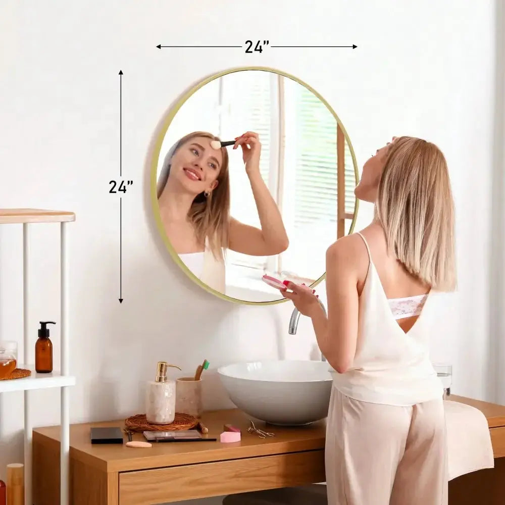 Sweetcrispy 2 Sizes Round Wall Mirror, Bathroom Mirrors For Over Sink, Circle Mirror For Bathroom, Entryway, Bedroom, Vanity Hom from PriceLows™
