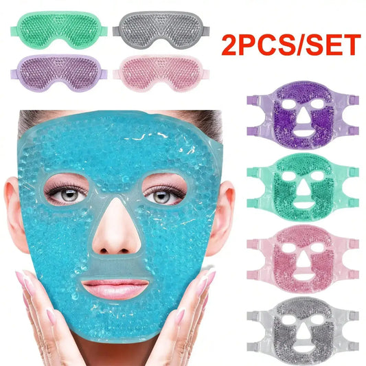 Gel Cooling Ice Face Eye Mask Facial Mask Hot Cold Compress Pack Gel Beads Cold Face Eye Mask Ice Pack,Compress Sleeping FaceSPA from PriceLows™