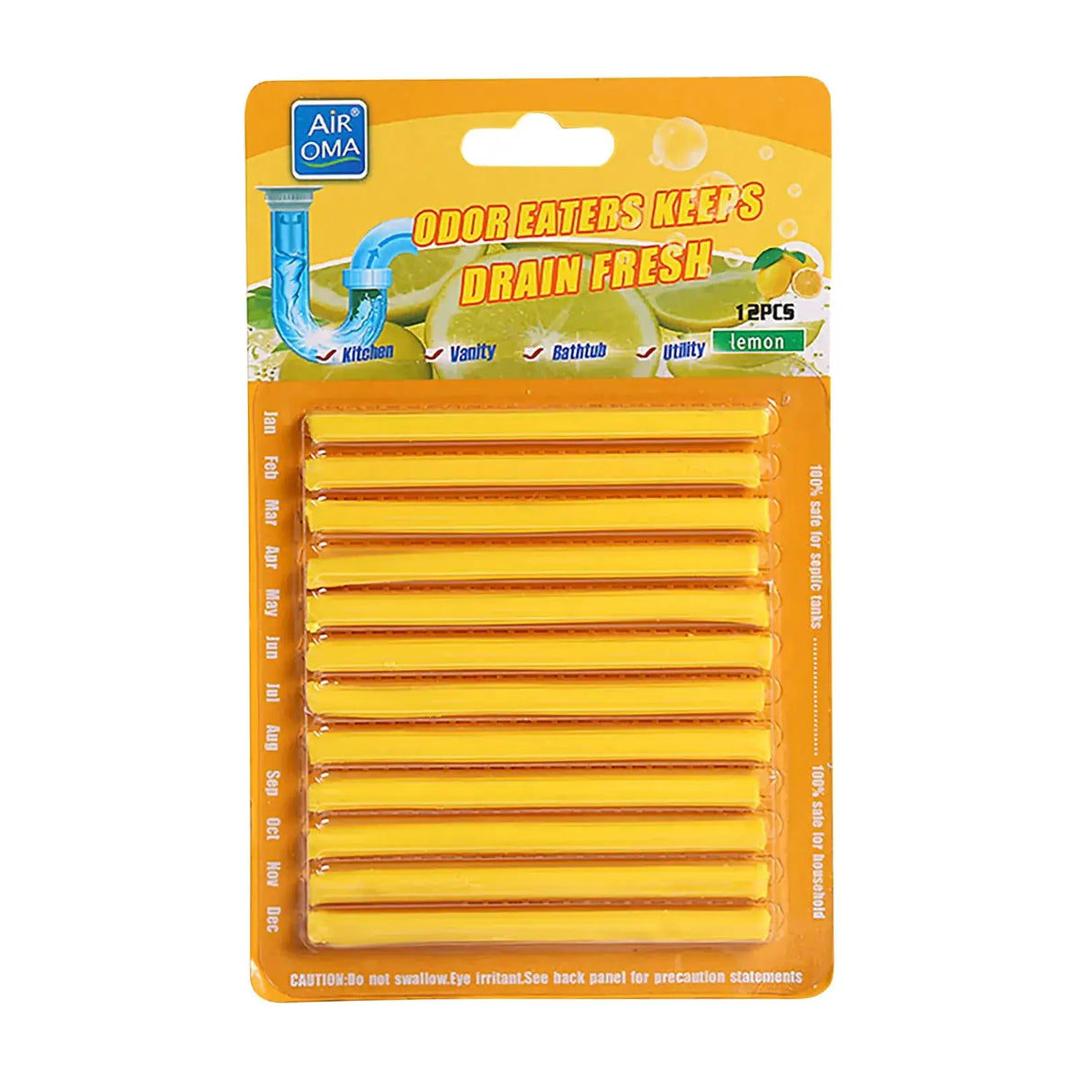 Drain Cleaner Sticks | Effective Clog Removal | Odor Neutralizer | 12 Count