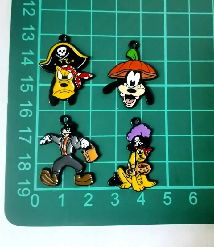 Halloween Pendant Charms | Metal Design | Cartoon Pattern | 10 Piece Set