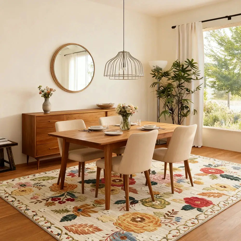 Area Rug 8x10 Large rug Boho Design, Non-Shedding & Easy to Clean, Ideal for Living Room rugs Low Pile Machine Washable rugs from PriceLows™