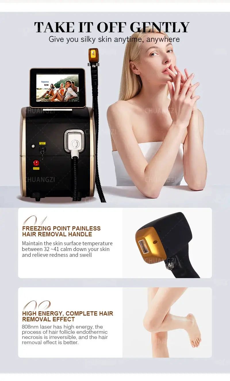 Professional 5000W Alexandrite Diode Epilator | Permanent Hair Remover | Cooling System