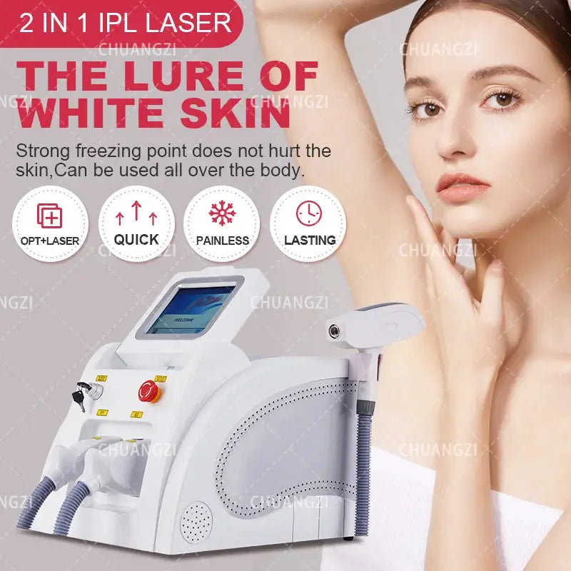 2IN1 Beauty Machine | IPL OPT ND YAG | Tattoo Pigment Removal | Home Use