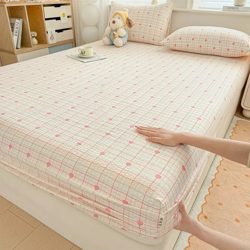 Spring & Summer New Arrival – Puff Chiffon Printed Fitted Bed Sheet for Girls / Kids / Bedroom Decor from PriceLows™