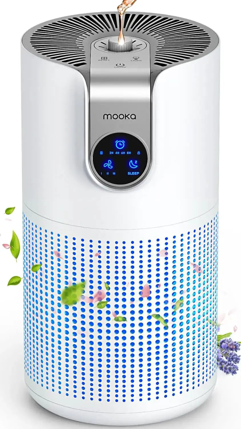 Air Purifiers for Home Large Room Up to 1500ft² with Aromatherapy, HEPA Air Purifier Air Filter Cleaner 15dB, M03, White from PriceLows™