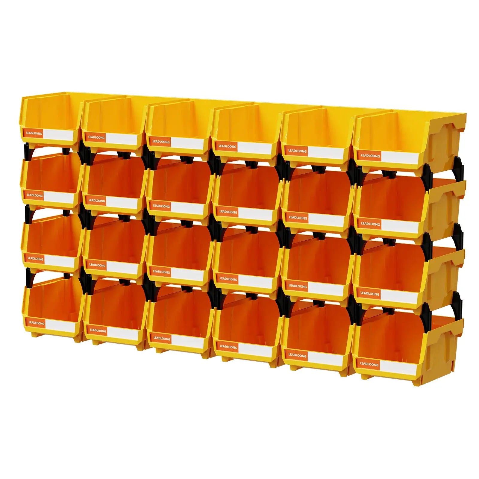 6/24Pcs 5"x4"x3" Freestanding Tiered Storage Bins - Stackable/Hanging Garage Containers for Tools & Parts - Heavy-Duty Organizer from PriceLows™