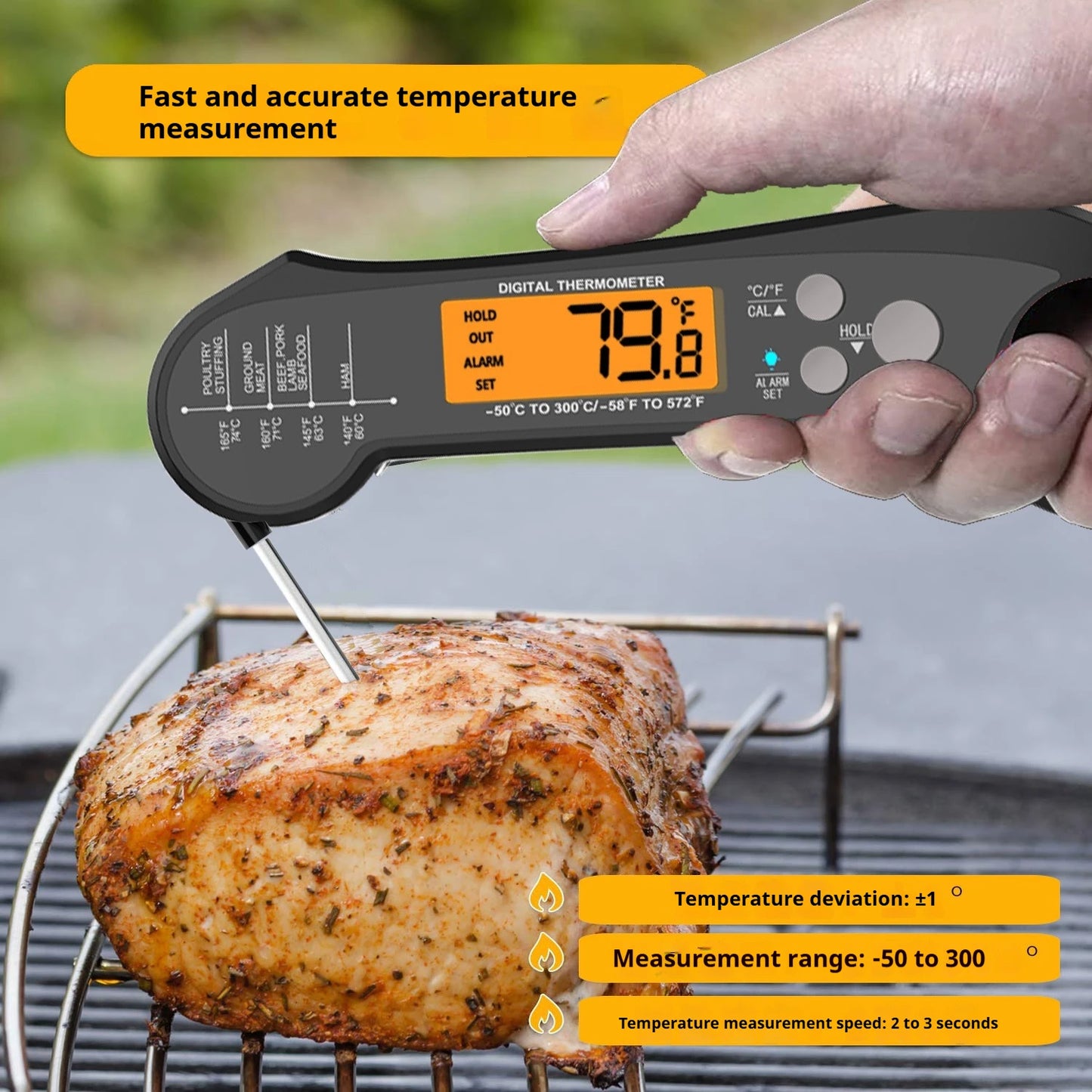 Meat Thermometer | 2 Probes | Long Cable | Waterproof
