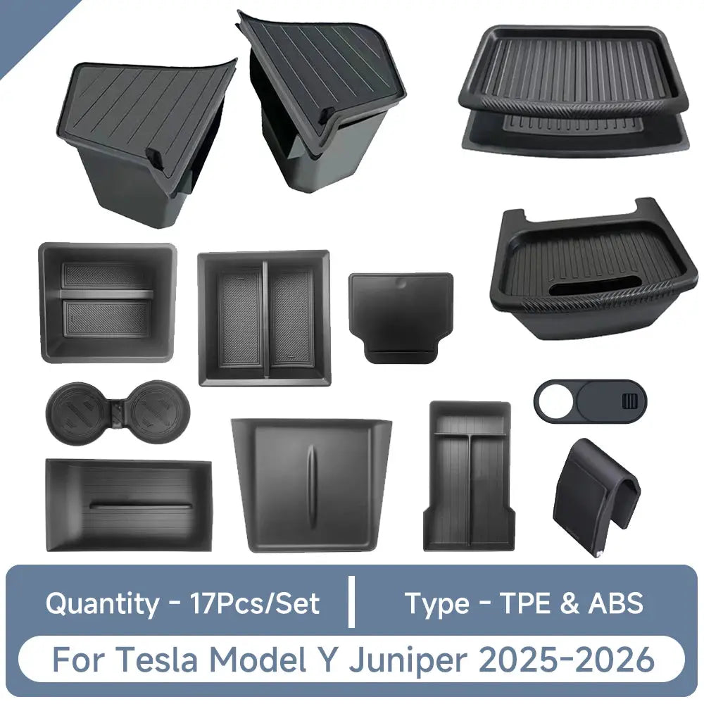For Tesla Model Y Juniper Accessories Storage Box Set Trunk Seat Console Armrest Storage Box for Tesla Model Y Juniper 2026 2025 from PriceLows™