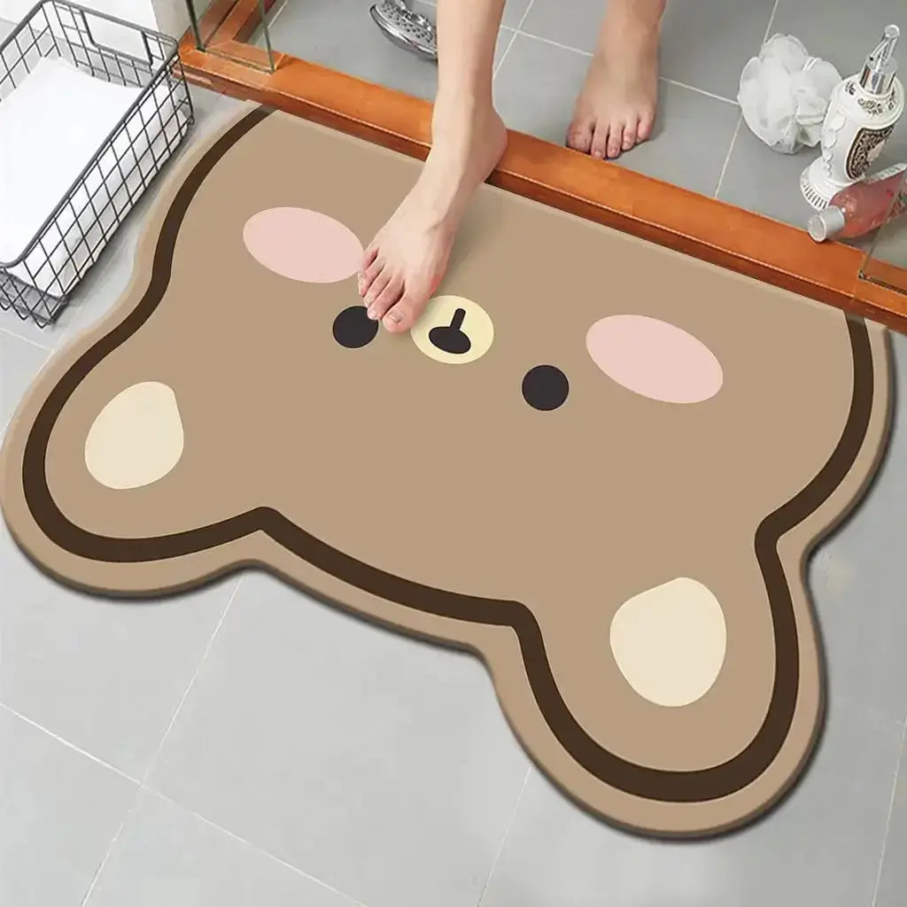VIKAMA Cute Capybara Bath Mat Absorbs Water Dries Quickly Non-Slip Wear-Resistant Decorative Bathroom Entryway Rug from PriceLows™