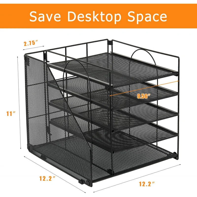 Desk Organizer | 5-Tier Paper Letter Tray Organizer | File Holder
