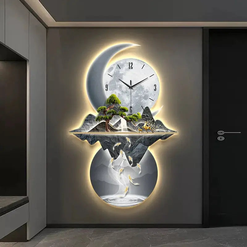 Aesthetic Minimalist Living Room LED Wall Clock Luxury Restaurant Digital Clock Corridor Wall Lamp Mute Hang Clock Home Decor from PriceLows™
