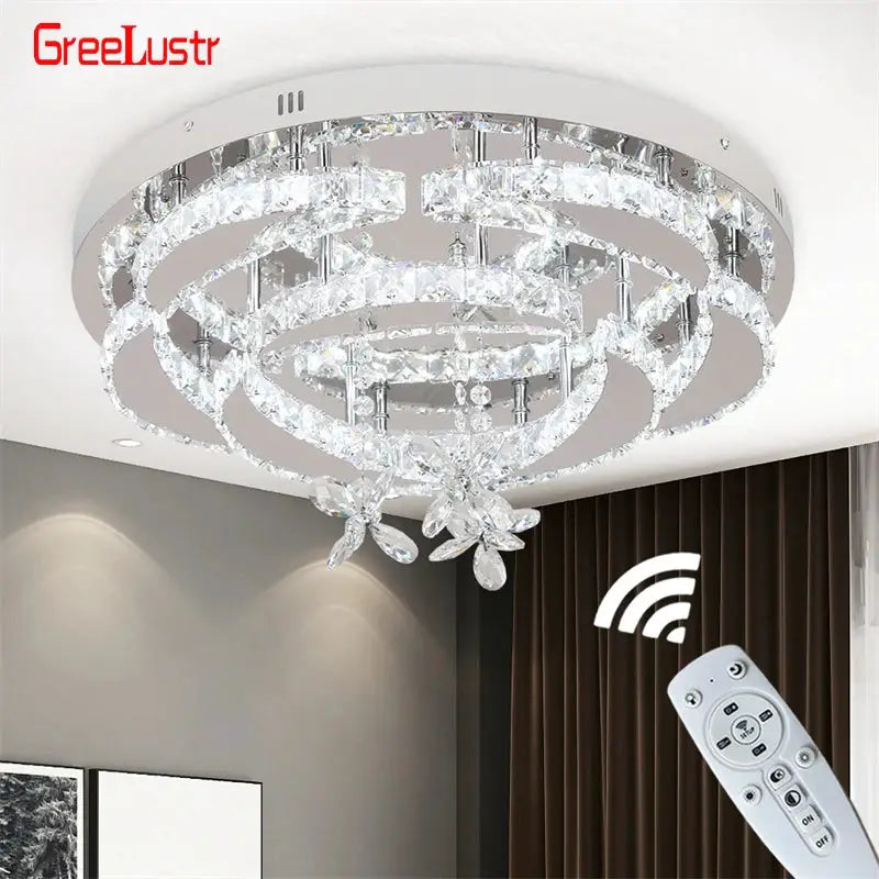 Crystal Ceiling Lamp Led Chandelier Modern Penadant Lighting Fixture For Living Dining Room Bedroom Decorate Lustre RC Dimmable from PriceLows™