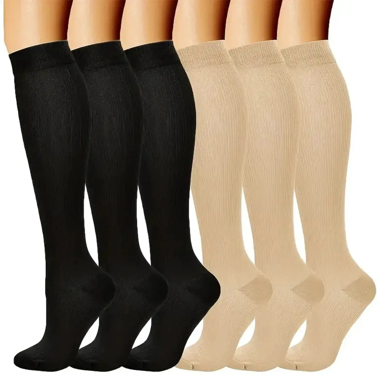 Compression Socks | Women Knee High | Solid Color | Athletic Support